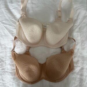 Verity Spacer Everyday Lace-Textured Underwire Bra - Nude & Light Nude